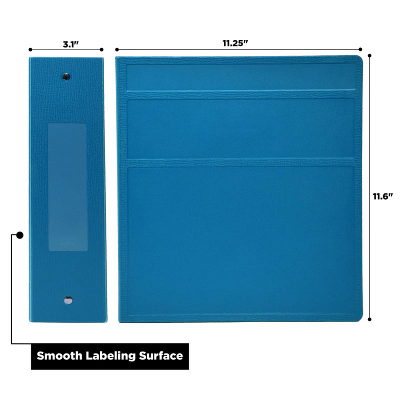 Carstens 3-Inch Heavy Duty 3-Ring Binder - Side Opening, Pool Blue, Durable Plastic, Precision No-Gap Rings, Waterproof Cover, No Pockets, Holds 400 US Letter Sheets, BPA-Free, Made in USA (1700-3R) - Image 2